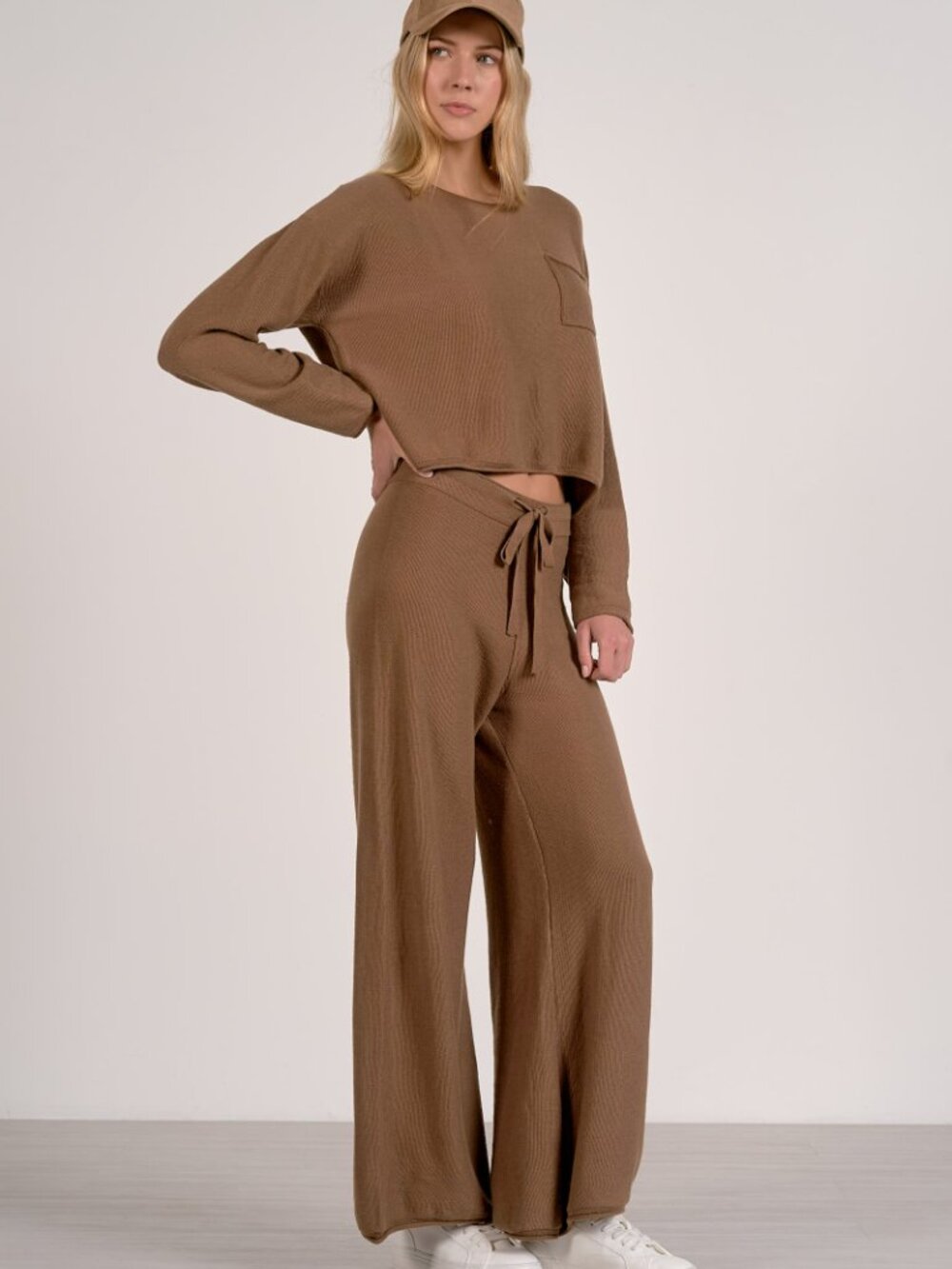 NWT ELAN Caramel Drawstring Wide Leg Pants - Picture 4 of 7